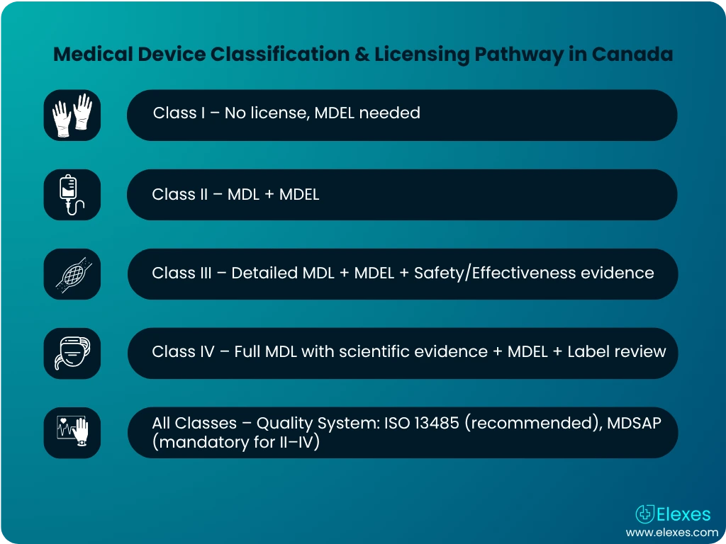 Health Canada classification and MDL/MDEL licensing pathway