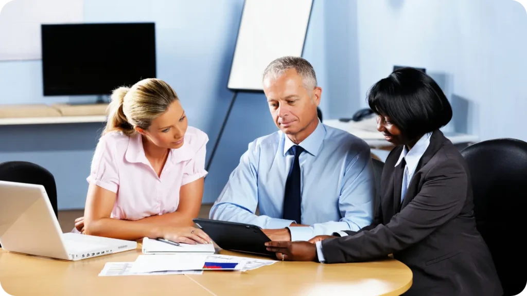 Medical device regulatory team working collaboratively with a biotech firm