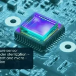 Cross-section of MEMS pressure sensor package showing micro-crack initiation after sterilization