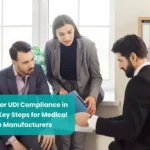 Regulatory professionals discussing UDI compliance strategy for medical devices in Australia and preparation for Unique Device Identification requirements.