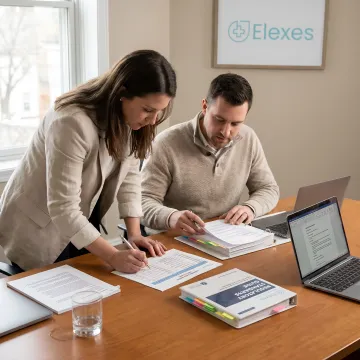 Regulatory team reviewing 510(k) clinical evidence