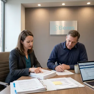Regulatory consultants reviewing FDA 510(k) submission documents
