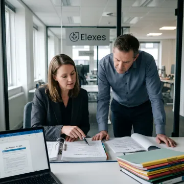 Regulatory consultants reviewing EU MDR compliance documents