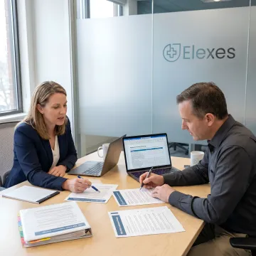 Regulatory consultants reviewing FDA 510(k) submission strategy