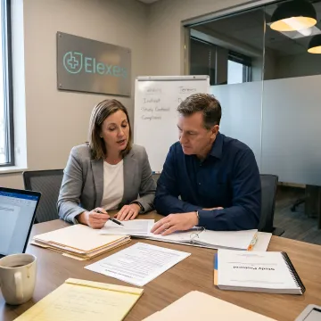Regulatory team reviewing FDA IDE documentation