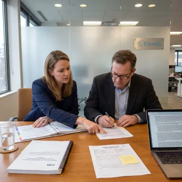 Regulatory team reviewing medical device change documentation