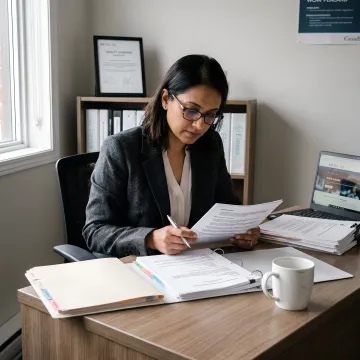 Regulatory consultant reviewing Health Canada name change documents