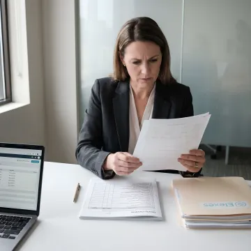 QA specialist reviewing production and inspection records