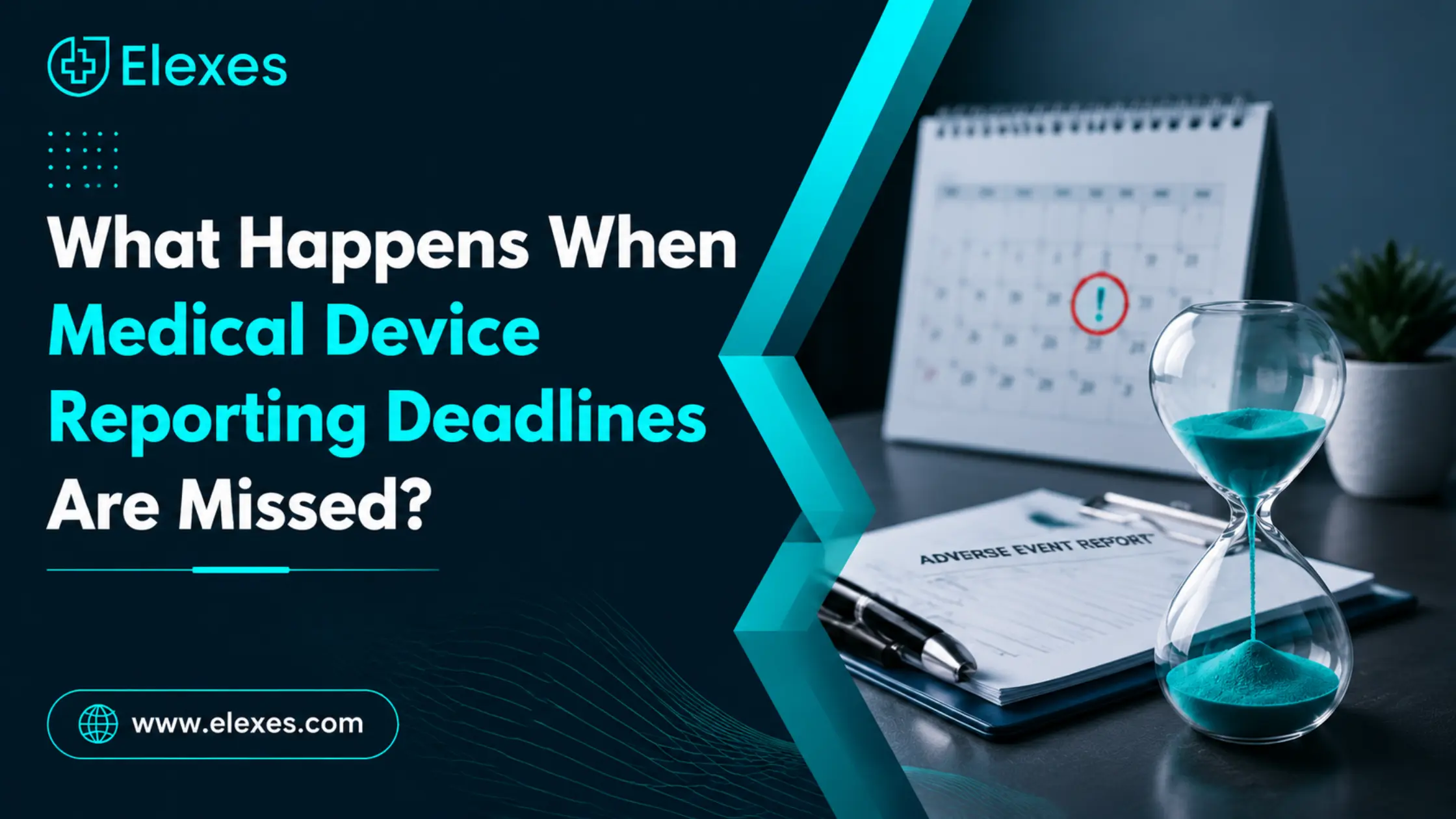 Medical device reporting deadline risk illustration showing missed timelines, compliance concerns, and the need for timely adverse event reporting.